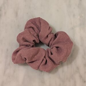 Ribbed Dusty Rose Mauve Scrunchie